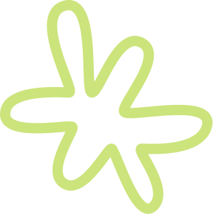 A light green, irregular, star-shaped squiggle on a plain gray background.