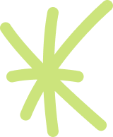 A light green abstract asterisk shape with uneven, thick lines on a pale background.