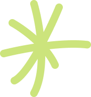 A light green, abstract asterisk-like shape with seven curved lines radiating from the center on a light gray background.